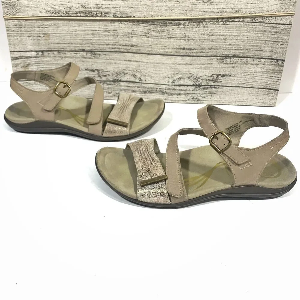 Abeo Bliss Post Metallic Leather Walking Comfort Sandals Size 9 Women’s - Picture 3 of 15